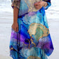 Women's Splash Art Seaside Resort Style Dress