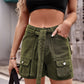 Women's Belt Denim Cargo Shorts