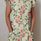 Women's Elegant Floral Pattern Crew Neck Dress