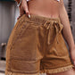 Women's Elastic Waist Drawstring Casual High Waist Cut Shorts