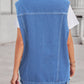 Women's Retro Geometric Colorblock Denim Vest