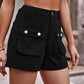 Women's Pocket Elastic Waist Denim Cargo Shorts