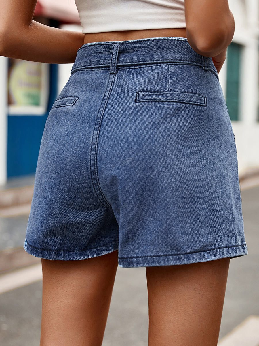 Women's High-Waisted Versatile Denim Shorts