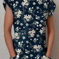 Women's Elegant Vintage Floral Pattern Cotton Dress With Pockets