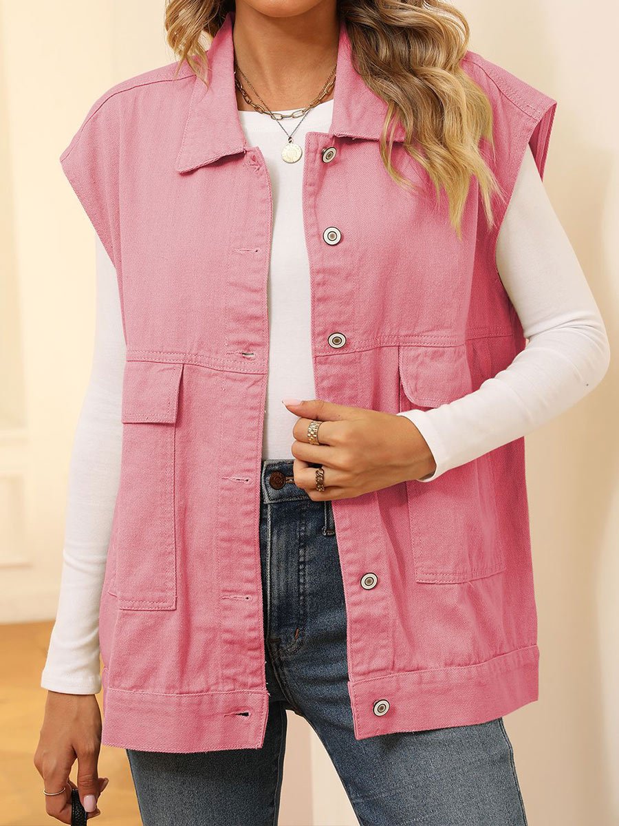 Women's Patch Pocket Denim Vest