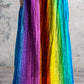 Women's V-Neck Rainbow Gradient Pattern Dress with Pockets