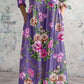 Women's Rose Floral V-Neck Resort Dress