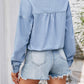 Women's Distressed Lace Up Denim Shirt