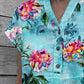 Women's  Floral Art Casual Cotton Shirt Top