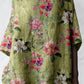 Women's Elegant Floral Pattern Cotton and Linen Top