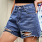 Women's Ripped Raw Edge Denim Casual Shorts