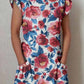 Women's Independence Day Tricolor Floral Pattern Cotton and Linen Dress