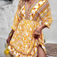 Women's Bohemian Print V-Neck Dress