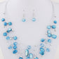 Bohemian Ethnic Style Crystal Turquoise Shell Multi-Layered Necklace And Earrings Set