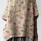 Women's Elegant Simple Rose Floral Print Linen Top