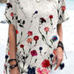 Women's Elegant Floral Print Cotton and Linen Top