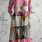 Women's Art Geometric Pattern V-Neck Cotton Dress