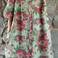 Women's Floral Art Print Cotton and Linen Shirt Dress