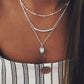 Retro Simple Multi-Layered Water Drop Gemstone U-Shaped Tube Pendant Necklace