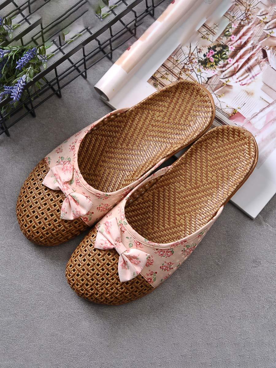 Women's Linen Home Non-Slip Thick Soled Slippers