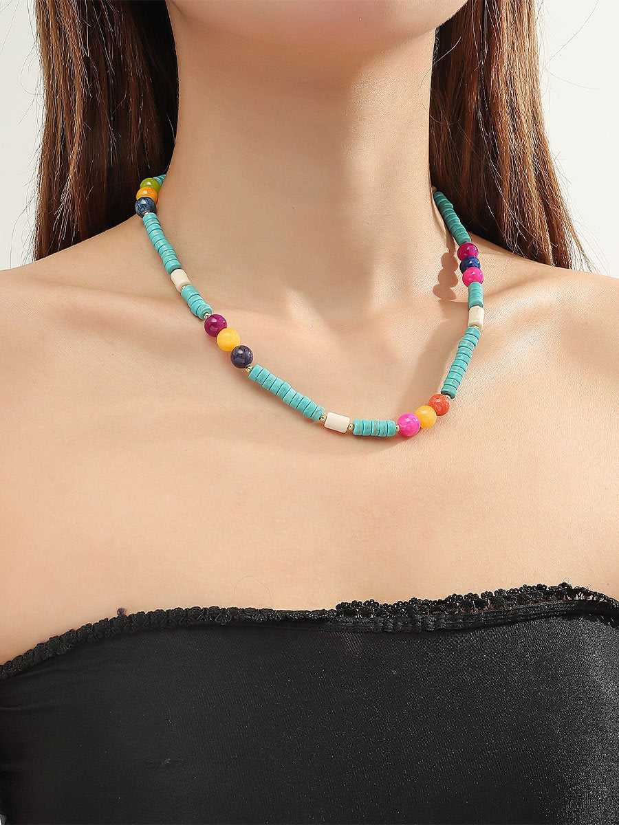 Retro Turquoise Jewelry Bohemian Ethnic Style Turquoise Necklace For Women