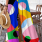 Women's Pop Art Geometric Rainbow Color Pattern Cotton And Linen Pants