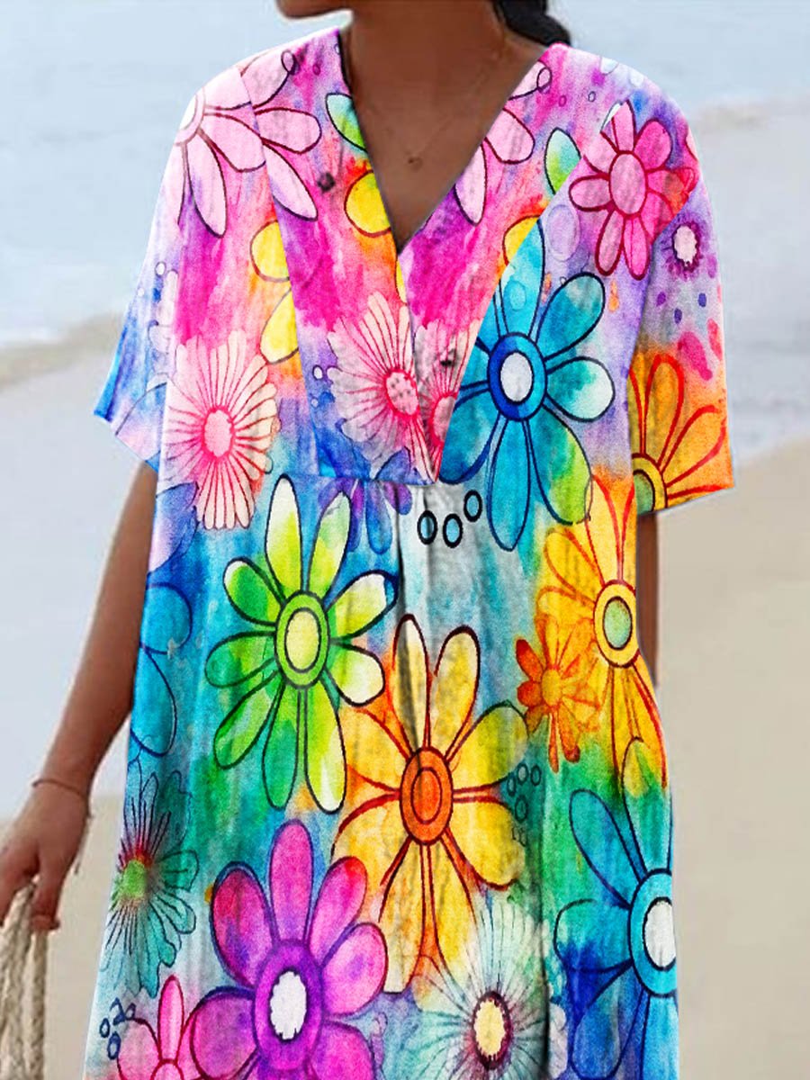 Women's Hippie Psychedelic Art Casual Dress