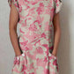 Women's Elegant Floral Pattern Crew Neck Dress