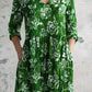 Women's Elegant Vintage Floral Pattern Cotton Dress With Pockets