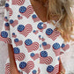 Women's Independence Day Printed Cotton and Linen Shirt Top