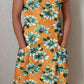 Women's Elegant Floral Pattern Crew Neck Dress