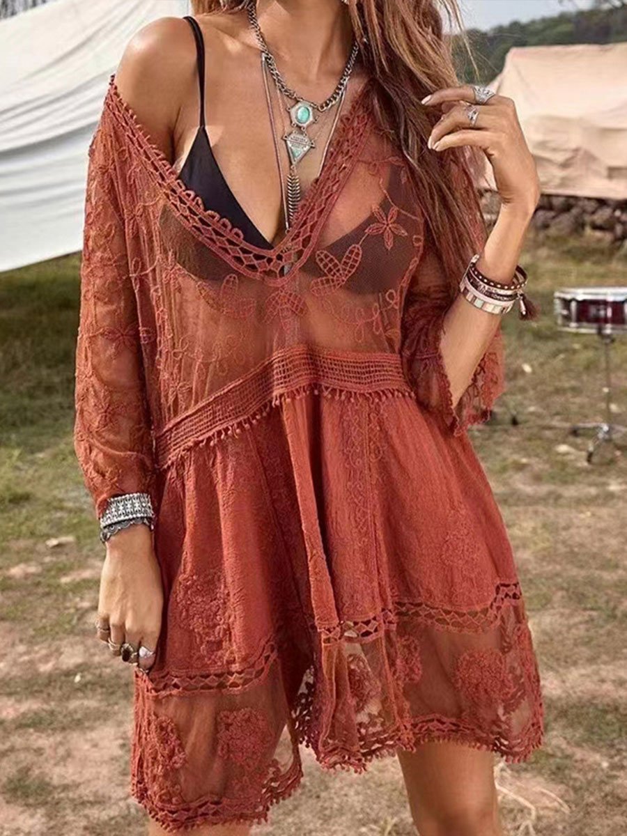 Women's Lace Loose Beach Cover Up