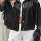 Women's Distressed Fringe Denim Jacket Top