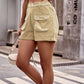 Women's Pocket Elastic Waist Denim Cargo Shorts