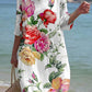 Women's Short Sleeve Floral Pattern Resort Dress