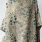 Women's Elegant Vintage Floral Pattern Cotton and Linen Top