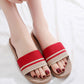 Women's Colorblock Linen Thick Sole Non-Slip Home Slippers