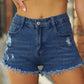 Women's Ripped Tassel Stretch Denim Shorts