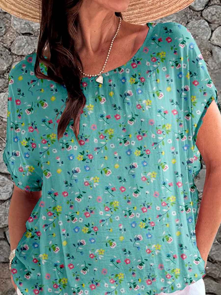 Women's Elegant Simple Floral Print Top