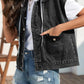 Women's Retro Denim Slim Washed Hat Vest