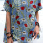 Women's Retro Elegant Floral Round Neck Cotton and Linen Top